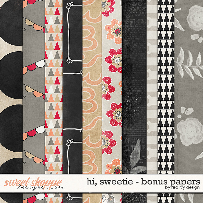 Hi, Sweetie! - Bonus Papers by Red Ivy Design