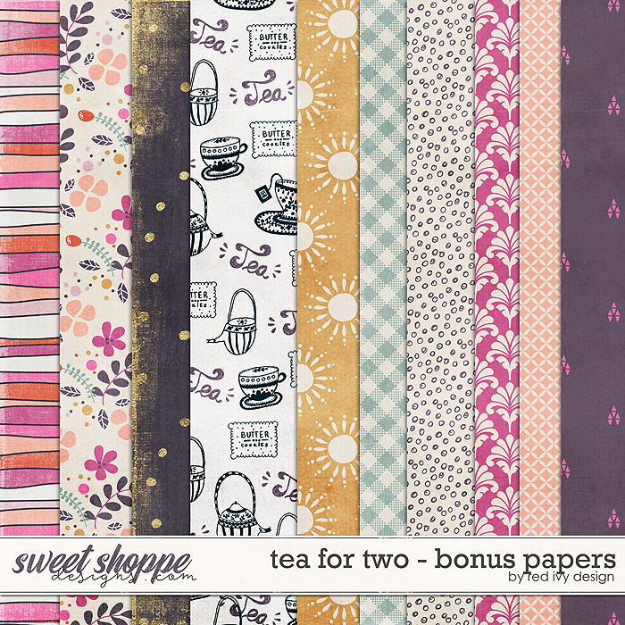 Tea For Two - Bonus Papers by Red Ivy Design