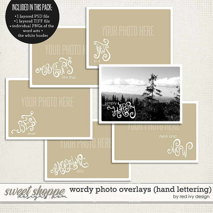 Wordy Photo Overlays (Hand Lettering) by Red Ivy Design Wordy Photo Overlays (Hand Lettering) by Red Ivy Design