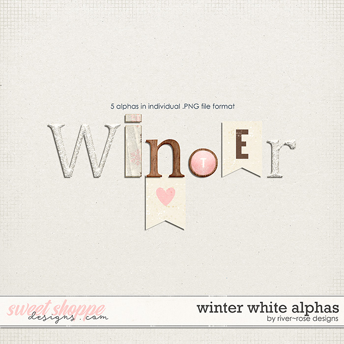 Winter White Alphas by River Rose Designs Winter White Alphas by River Rose Designs