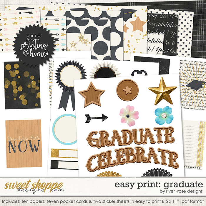 Easy Print: Graduate by River Rose Designs