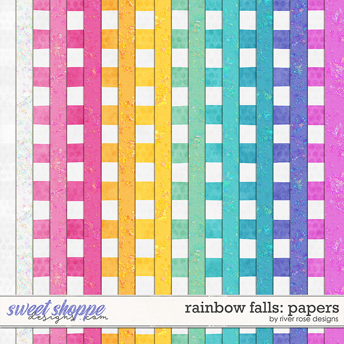 Rainbow Falls: Papers by River Rose Designs