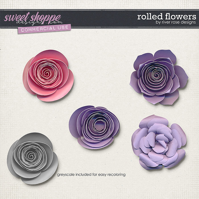 CU Rolled Flowers by River Rose Designs