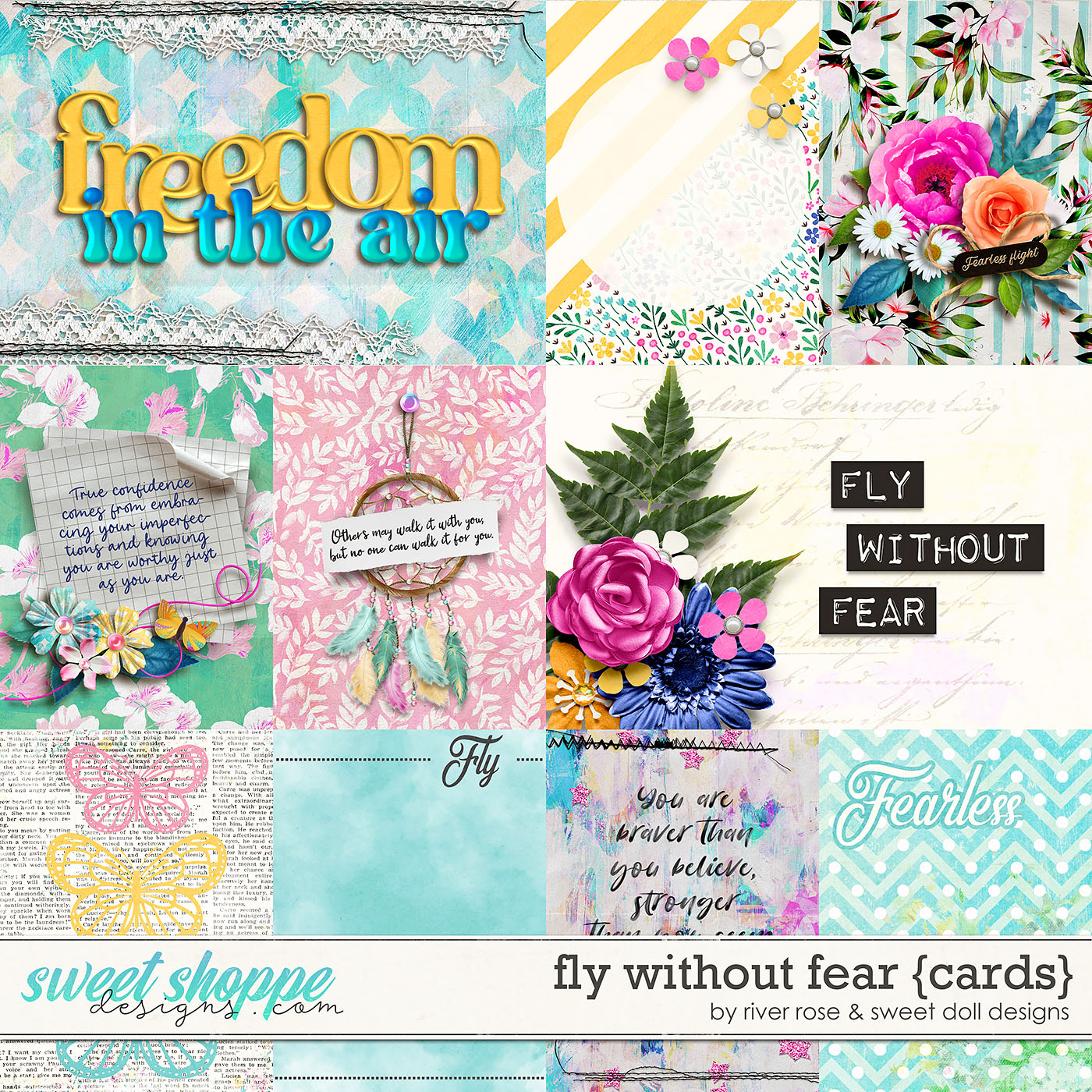 Fly Without Fear: Cards by River Rose Designs and Sweet Doll Designs