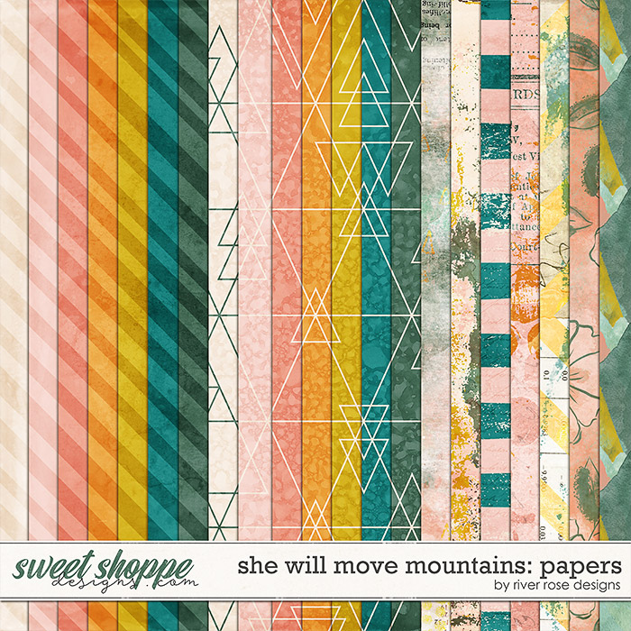 She Will Move Mountains: Papers by River Rose Designs