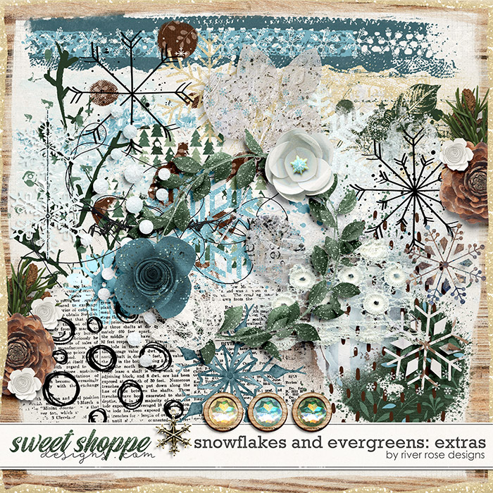 Snowflakes and Evergreens: Extras by River Rose Designs