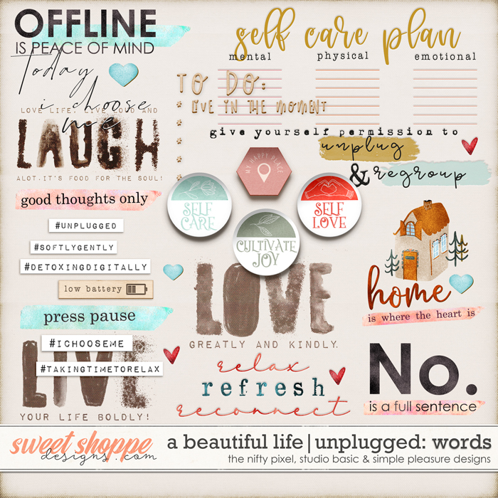A Beautiful Life: Unplugged Wordys by Simple Pleasure Designs & Studio Basic & The Nifty Pixel