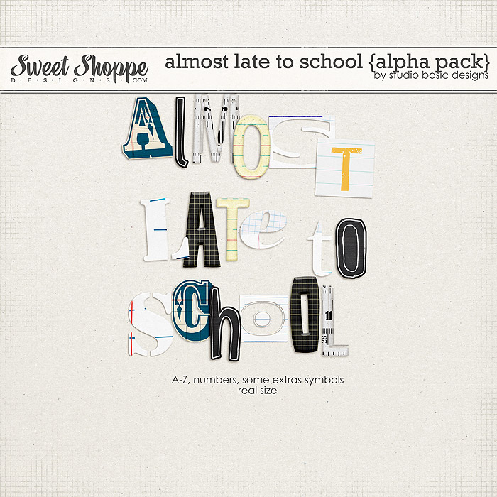 Almost Late To School {alpha pack} by Studio Basic Almost Late To School {alpha pack} by Studio Basic