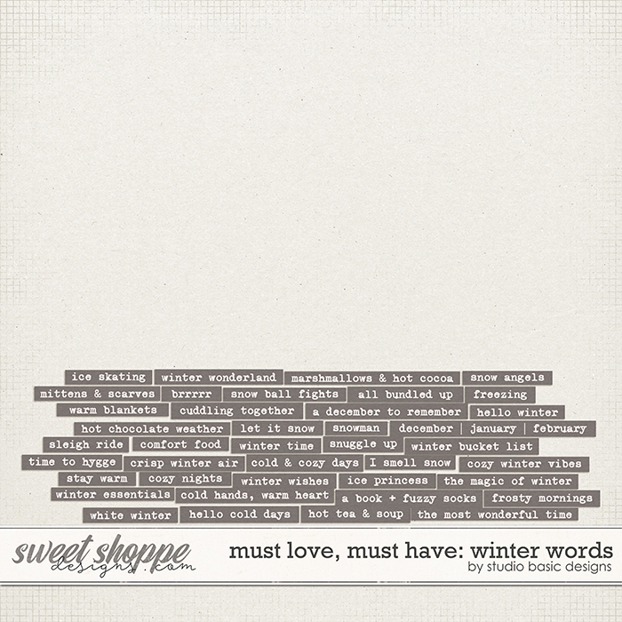 Must Love, Must Have: Winter Words by Studio Basic