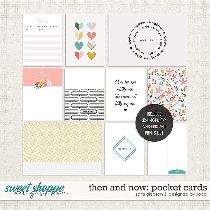 Then And Now Cards by Sara Gleason and Designed by Soco