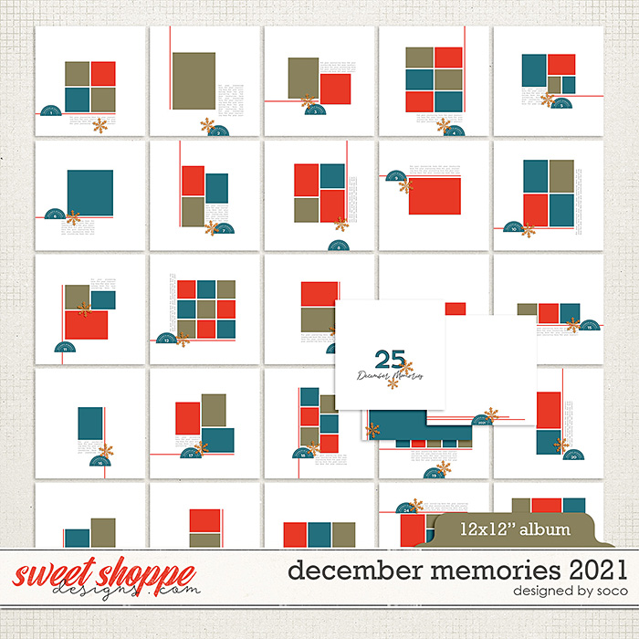 December Memories 2021: 12x12 Template Album | Designed by Soco
