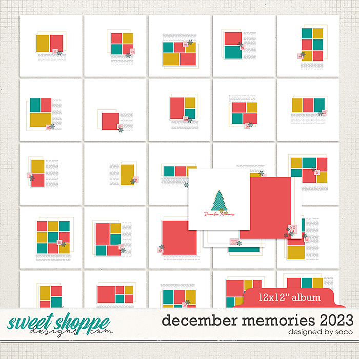 December Memories 2023: 12x12 Template Album | Designed by Soco