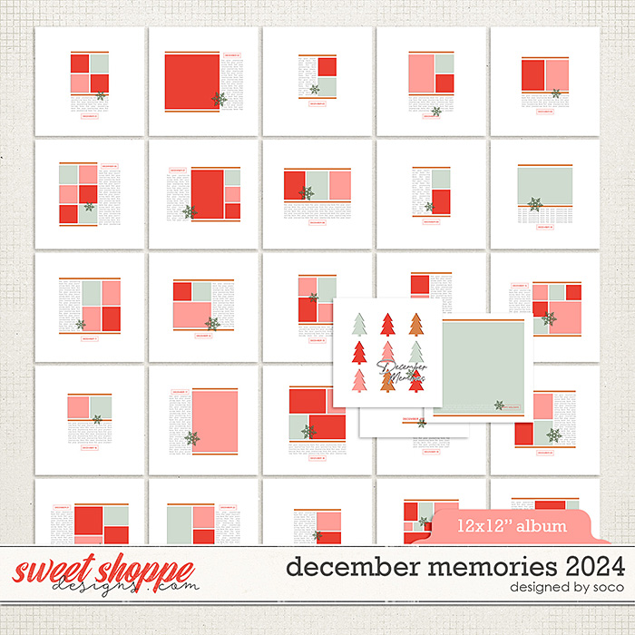 December Memories 2024: 12x12 Template Album | Designed by Soco