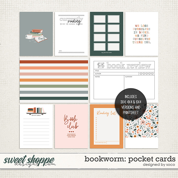 Bookworm: Pocket Cards | Designed by Soco