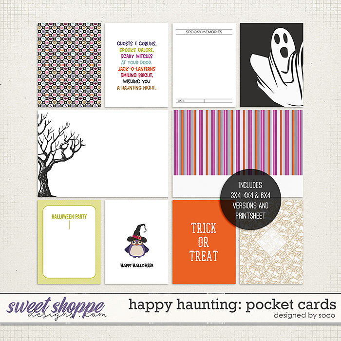 Happy Haunting: Pocket Cards | Designed by Soco