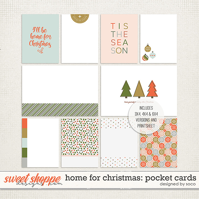 Home For Christmas: Pocket Cards | Designed by Soco