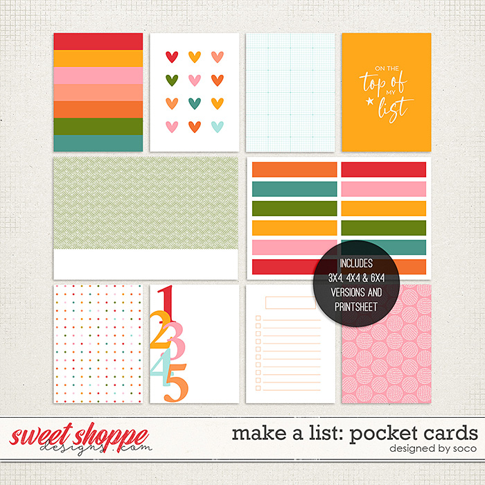 Make A List: Pocket Cards | Designed by Soco