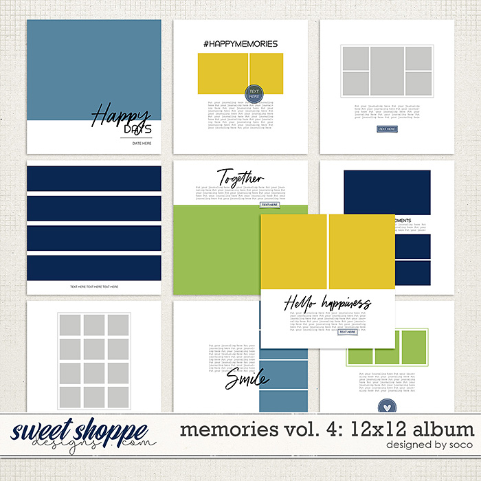 Memories Vol. 4 - 12x12 Template Album | Designed by Soco