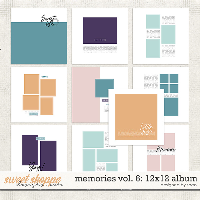Memories Vol. 6 - 12x12 Template Album | Designed by Soco