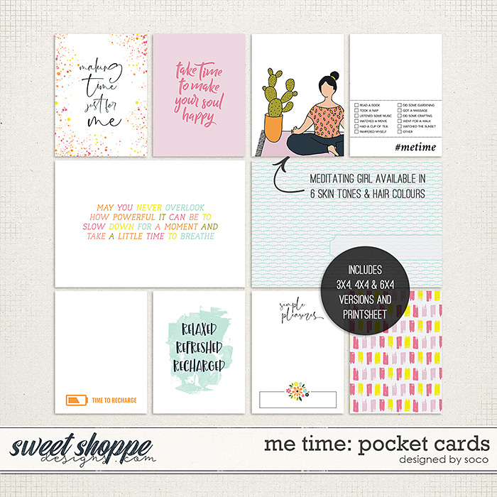 Me Time: Pocket Cards | Designed by Soco