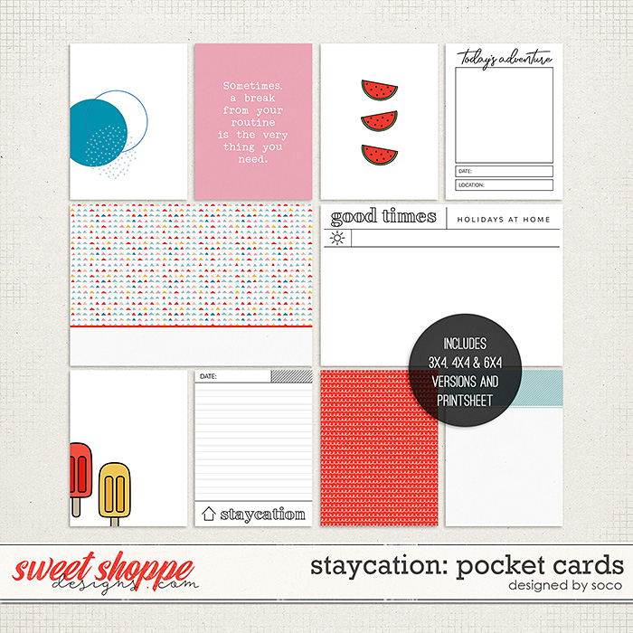 Staycation: Pocket Cards | Designed by Soco