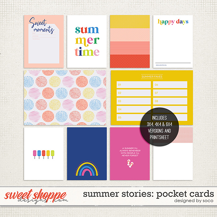 Summer Stories: Pocket Cards | Designed by Soco