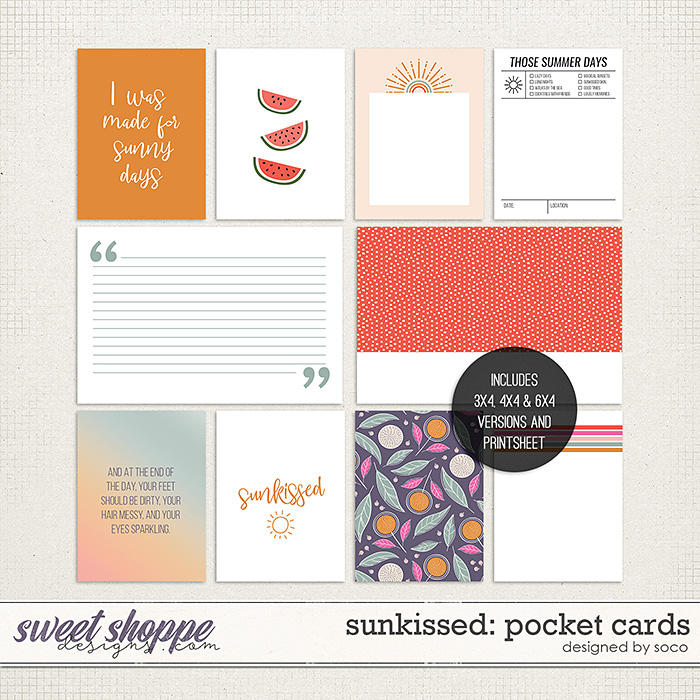 Sunkissed: Pocket Cards | Designed by Soco