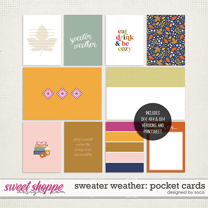 Sweater Weather: Pocket Cards | Designed by Soco