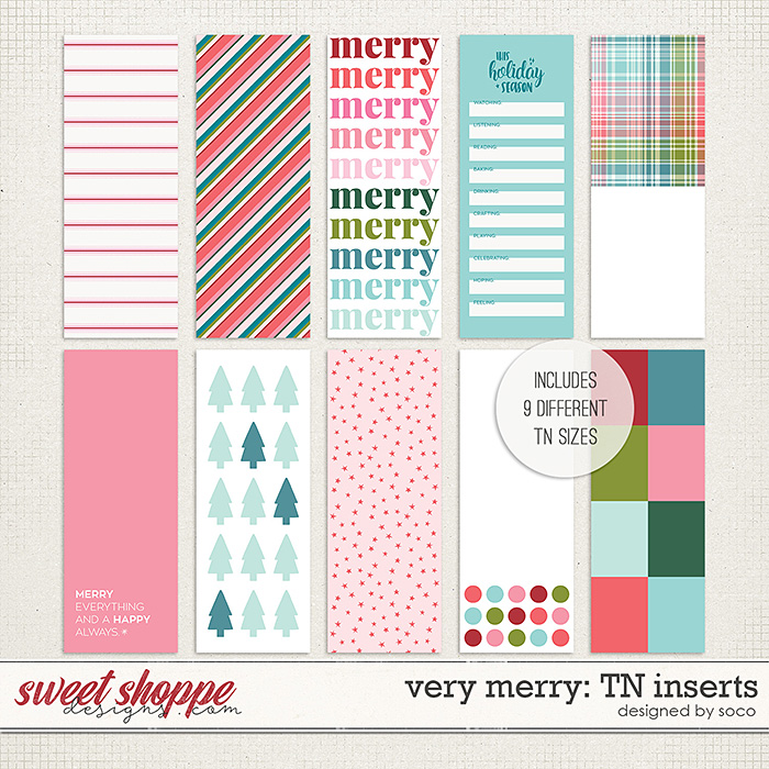 Very Merry: Traveler's Notebook Inserts | Designed by Soco