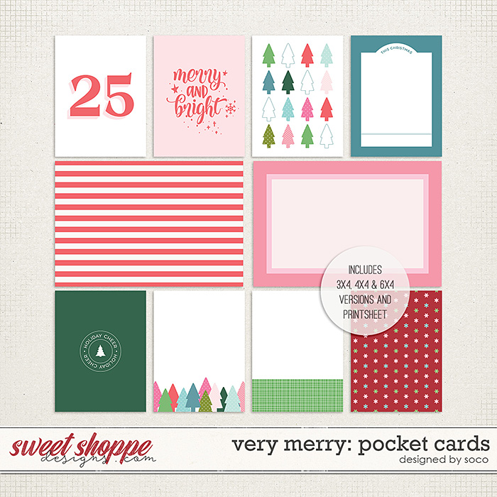 Very Merry: Pocket Cards | Designed by Soco