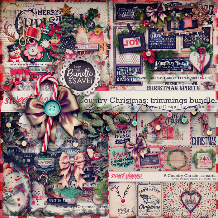 A Country Christmas trimmings bundle: simple pleasure designs by jennifer fehr