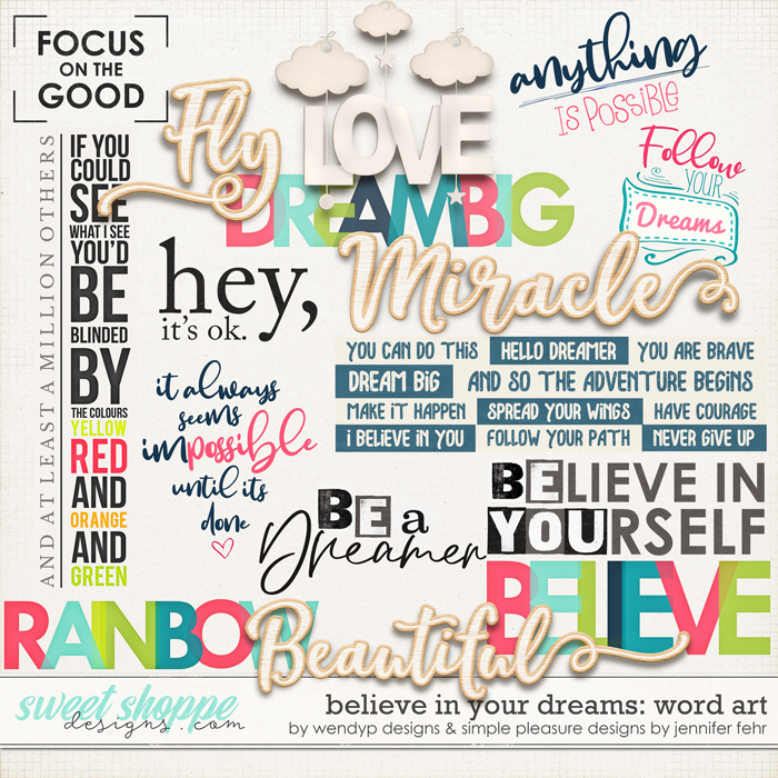 believe in your dreams word art: by wendyp designs & simple pleasure designs by jennifer fehr