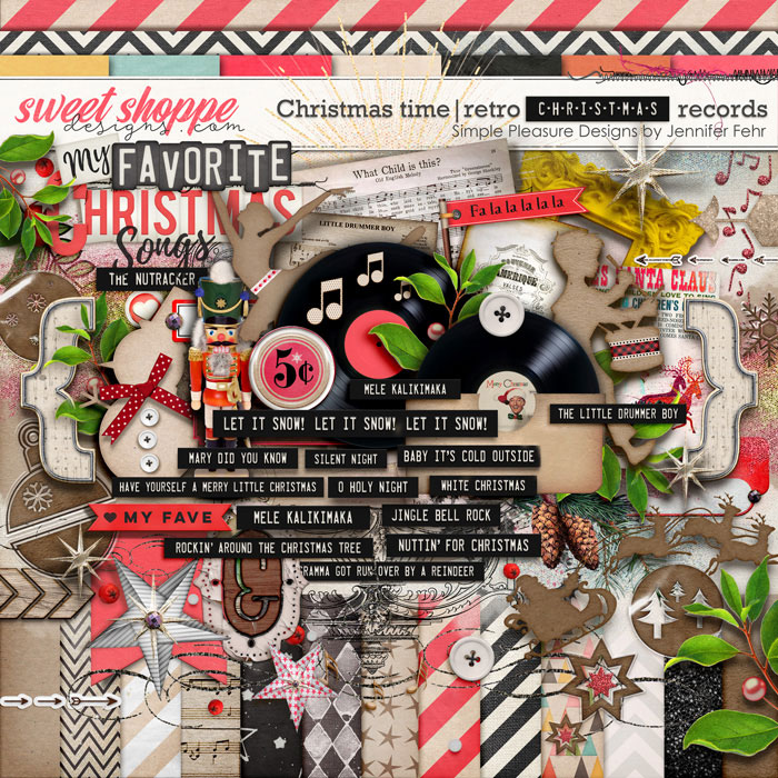 Christmas time | retro Christmas records kit: simple pleasure designs by Jennifer Fehr