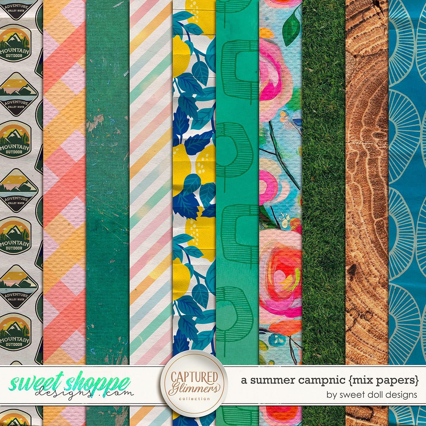 Captured Glimmers: A Summer Campnic {mix papers} by Sweet Doll designs