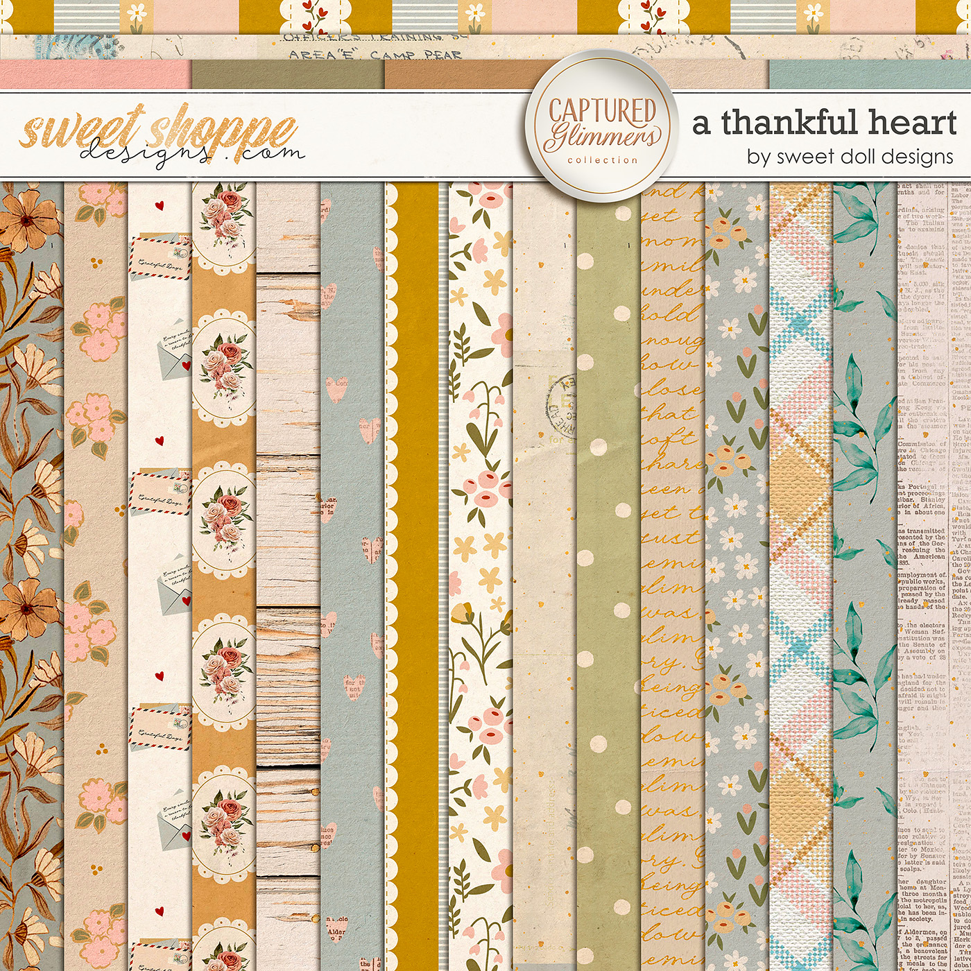 Captured Glimmers: A Thankful Heart Papers by Sweet Doll designs