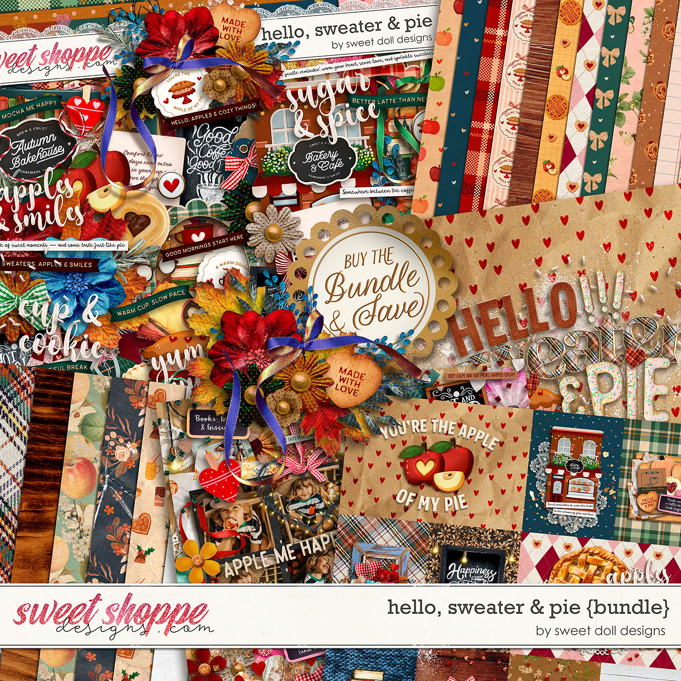 Hello, Sweater & Pie {bundle} by Sweet Doll designs