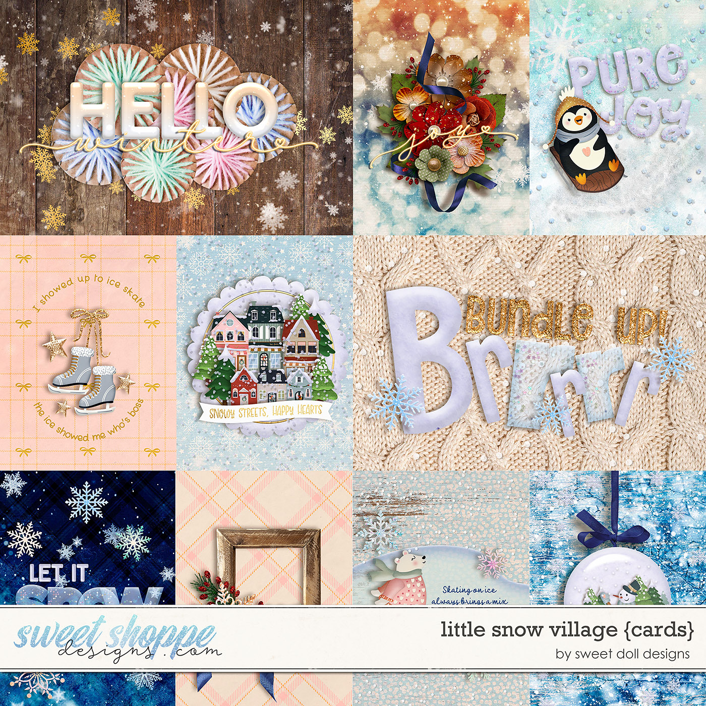 Little Snow Village {cards} by Sweet Doll designs