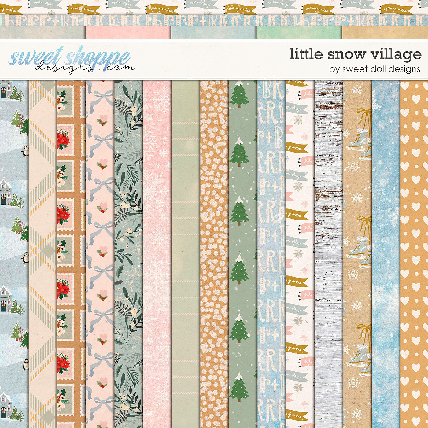 Little Snow Village Papers by Sweet Doll designs