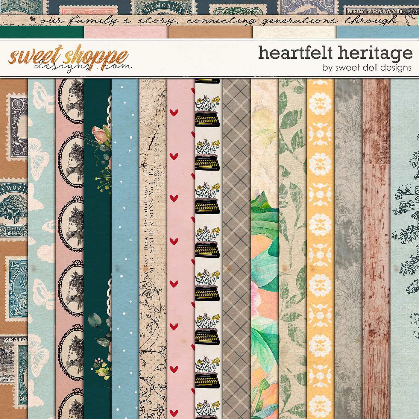 Heartfelt Heritage Papers by Sweet Doll designs