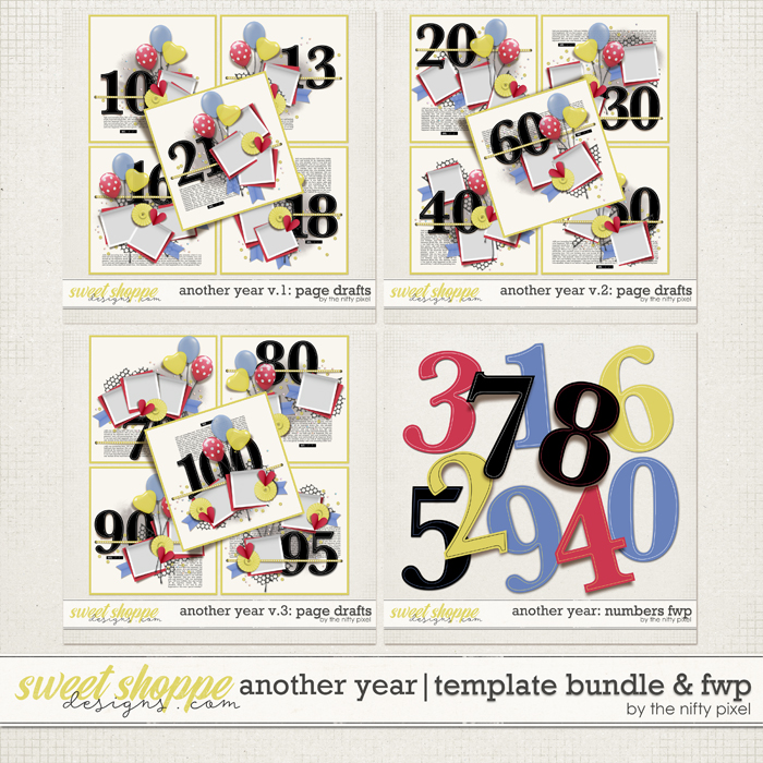 ANOTHER YEAR PAGE DRAFTS | BUNDLE by The Nifty Pixel