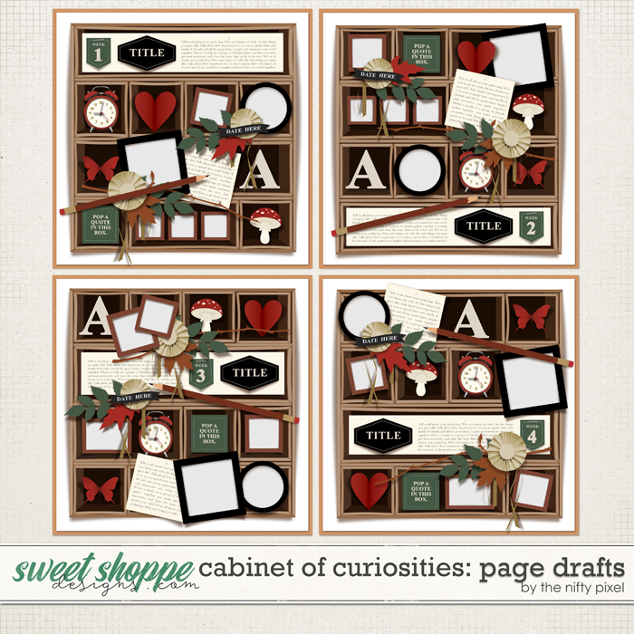 CABINET OF CURIOSITIES | PAGE DRAFTS by The Nifty Pixel