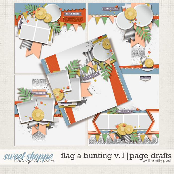 FLAG A BUNTING V.1 | PAGE DRAFTS by The Nifty Pixel