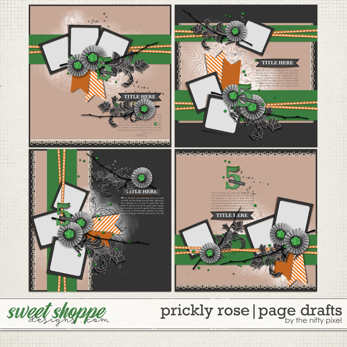 PRICKLY ROSE | PAGE DRAFTS by The Nifty Pixel