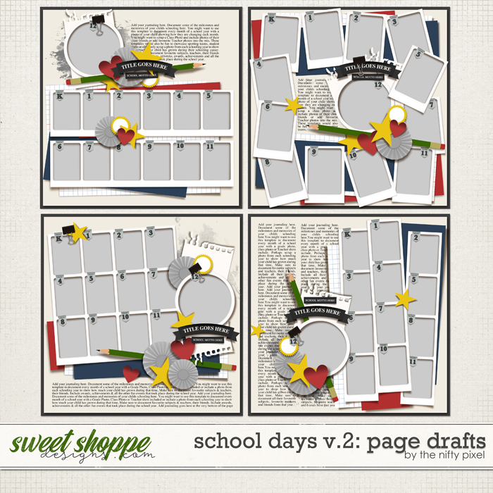 SCHOOL DAYS V.2 | PAGE DRAFTS by The Nifty Pixel