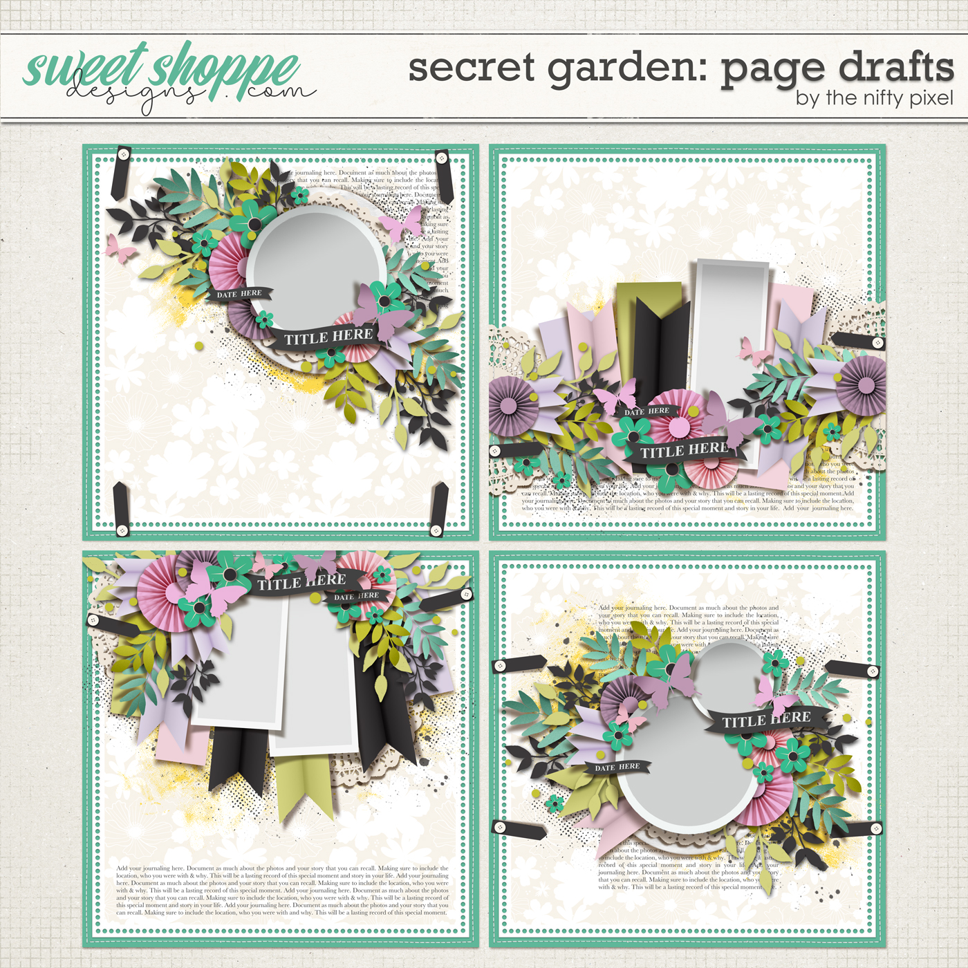SECRET GARDEN | PAGE DRAFTS by The Nifty Pixel