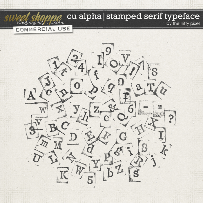 CU ALPHA | STAMPED SERIF TYPESET by The Nifty Pixel