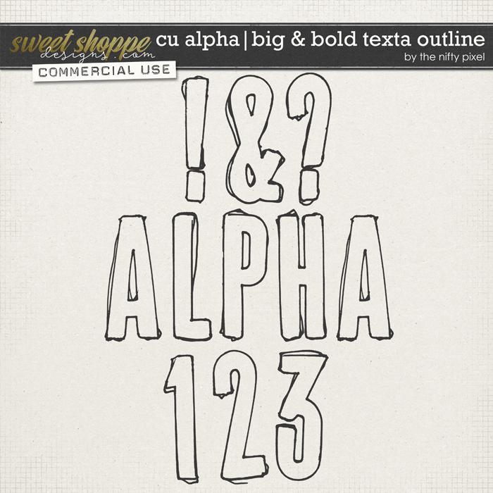 CU ALPHA | BIG & BOLD TEXTA OUTLINE by The Nifty Pixel