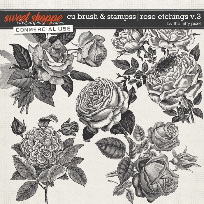 CU BRUSH & STAMPS | ROSE ETCHINGS V.3 by The Nifty Pixel