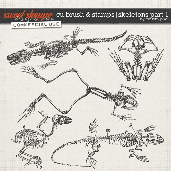 CU BRUSH & STAMPS | SKELETONS PART 1 by The Nifty Pixel