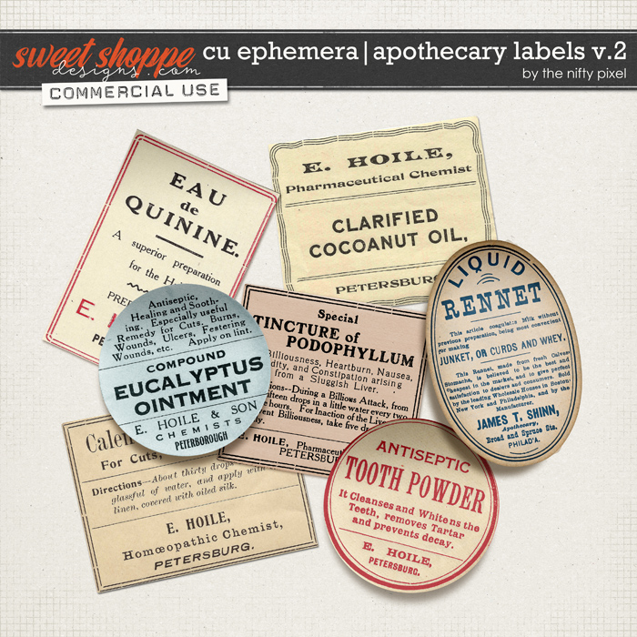 CU EPHEMERA | APOTHECARY LABELS V.2 by The Nifty Pixel